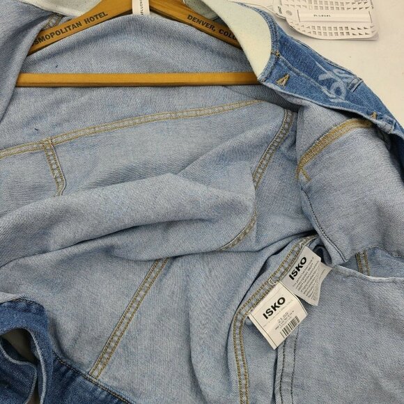 New ISKO Denim Jacket Mens XL? Influencer Sportive Button Front Jean - Picture 8 of 8